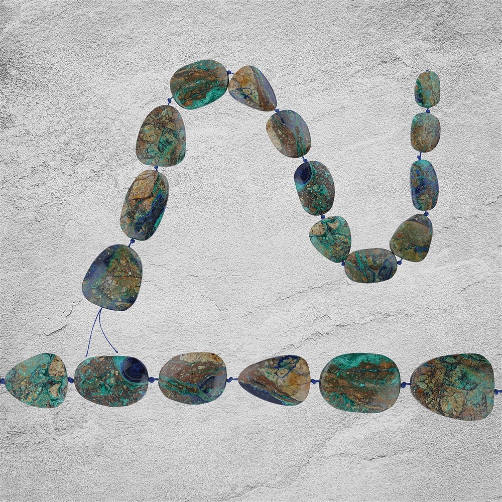 Strang Azurit-Malachit Unikat 006 | Großhändler Edelsteine, Heilsteine & Schmuck