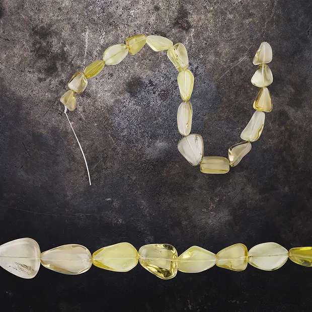 Rangs de colliers Quartz citron jaune Pièces uniques 003 | Marco Schreier