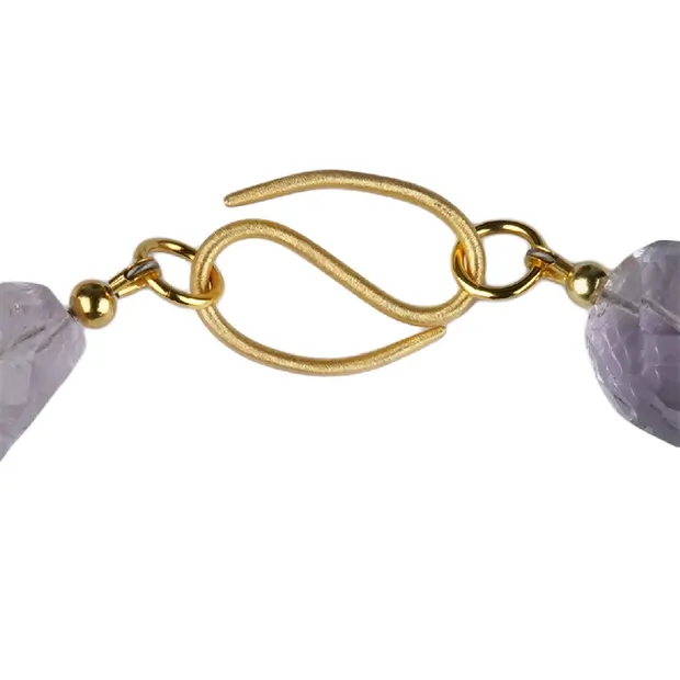 Collier Amethyst, Nuggets facettiert, vergoldet, Unikat 001 | Marco Schreier