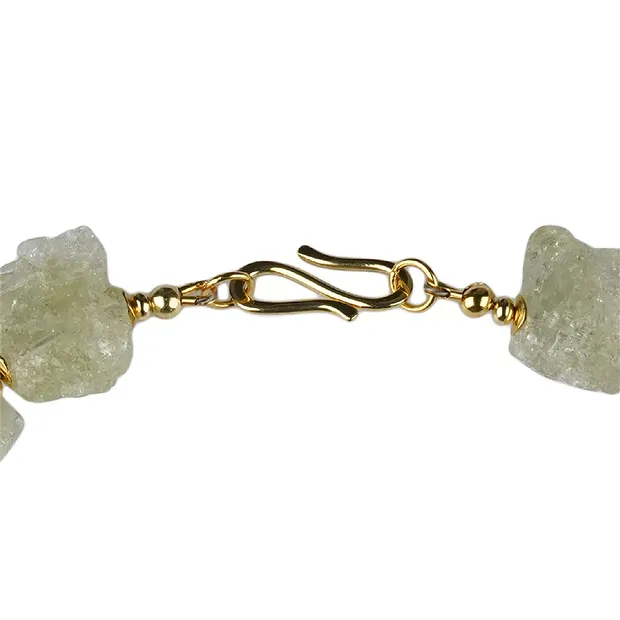 Necklace Aquamarine rough stones polished, unique 001 | Marco Schreier