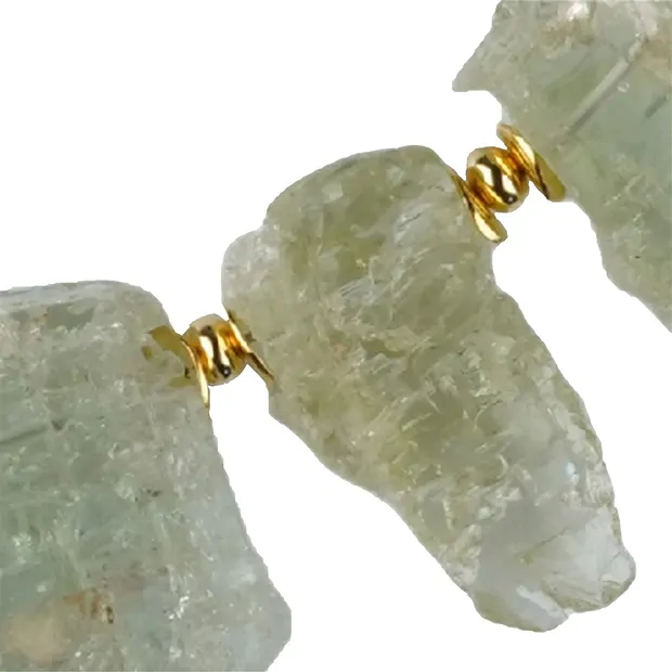 Necklace Aquamarine rough stones polished, unique 001 | Marco Schreier