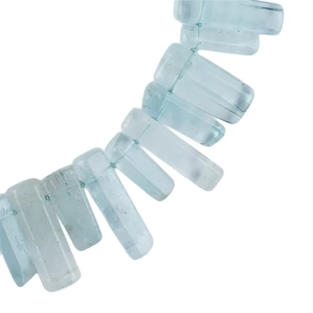 Necklace Aquamarine, polished rods, unique 002 | gems, healing stones & jewelry