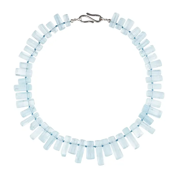 Necklace Aquamarine, rods, unique 003 | wholesale gems, healing stones & jewelry
