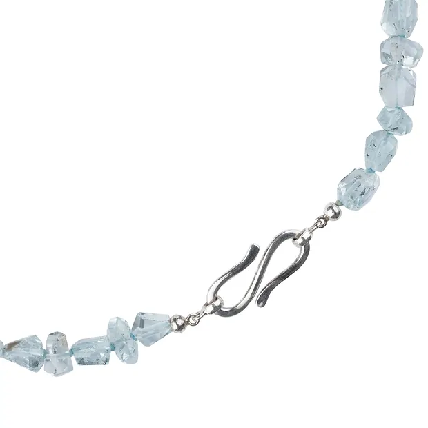 Necklace Aquamarine, freeform faceted, unique 004 | Marco Schreier