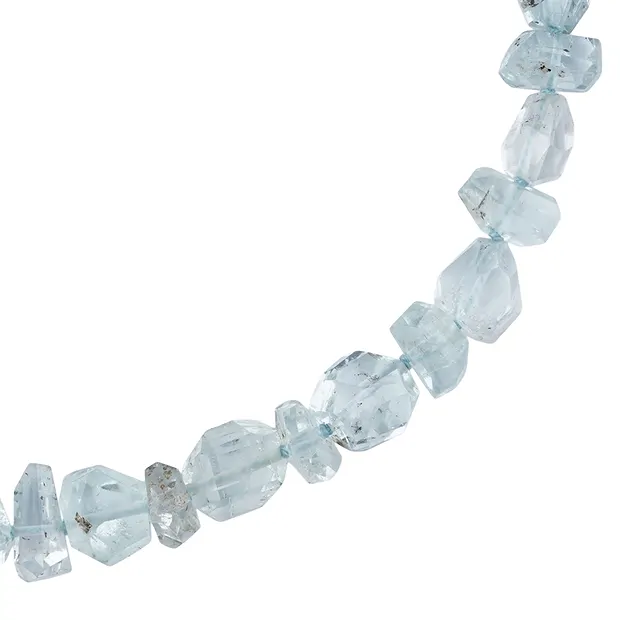 Necklace Aquamarine, freeform faceted, unique 004 | Marco Schreier