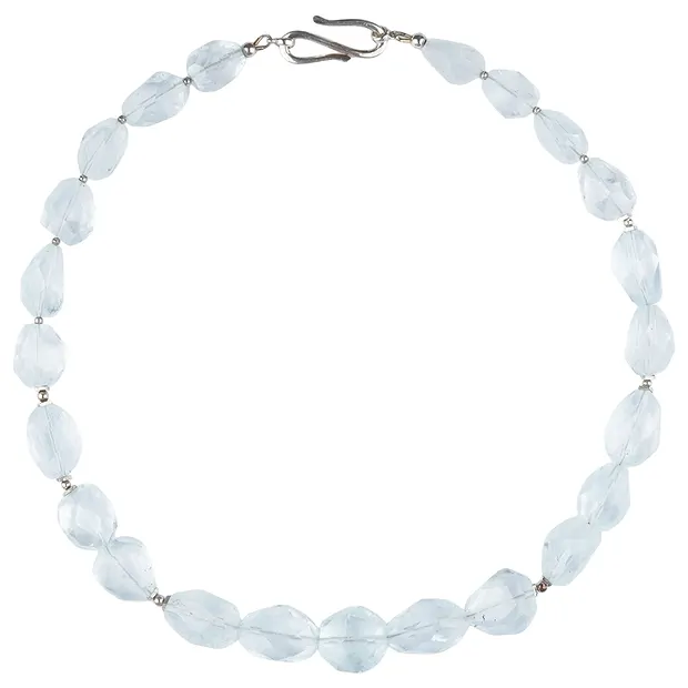 Necklace Aquamarine, faceted olives, unique 006 | gems, healing stones & jewelry