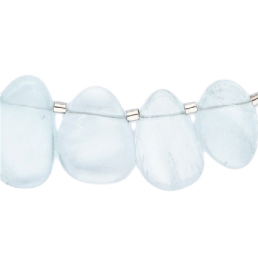 Necklace Aquamarine, polished drops, unique 007 | gems, healing stones & jewelry