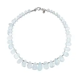 2822022007 Collana Acquamarina, gocce lucide, unico 007 | grossista gemme e pietre curative