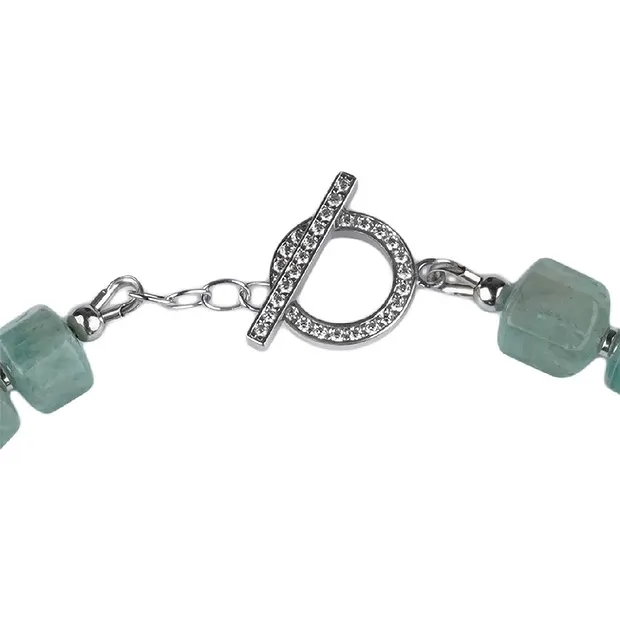 Collier Aigue-marine, cylindre hexagonal, Pièces uniques 010 | Marco Schreier