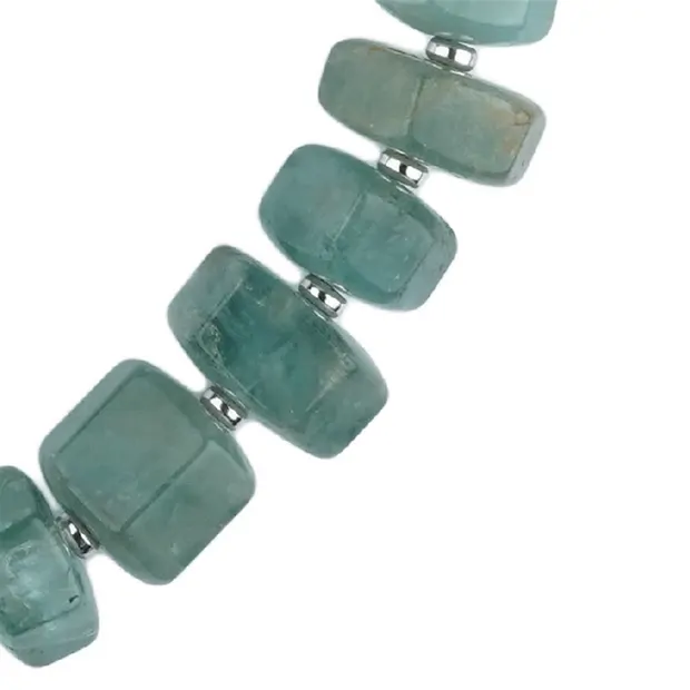 Collier Aigue-marine, cylindre hexagonal, Pièces uniques 010 | Marco Schreier