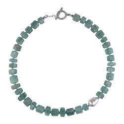 2822022010 Collar Aguamarina, cilindro hexagonal, único 010 | Marco Schreier