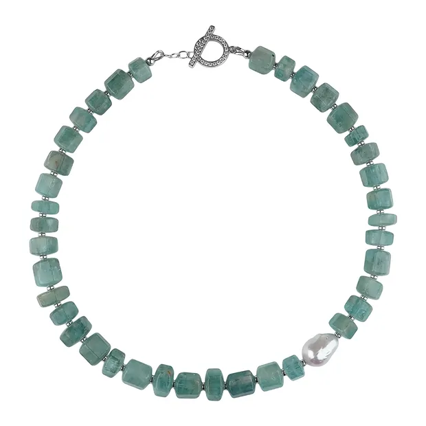 Collier Aigue-marine, cylindre hexagonal, Pièces uniques 010 | Marco Schreier