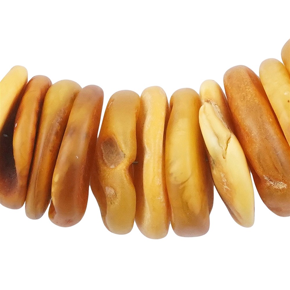 Collana di dischi d'Ambra 14-31 mm, placcati oro, unico 003 | Marco Schreier