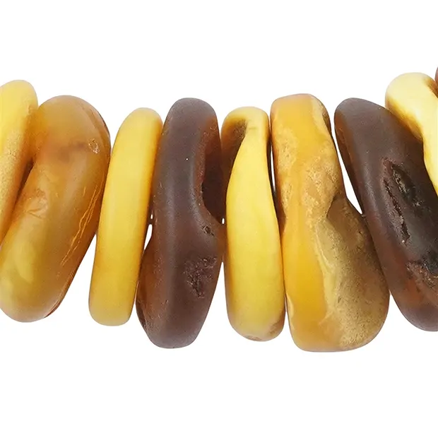 Necklace Amber slices 15-32mm, gold-plated, unique 004 | Marco Schreier