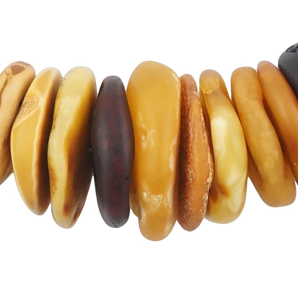 Collier Bernstein Scheiben 15-27mm, vergoldet, Unikat 005 | Marco Schreier