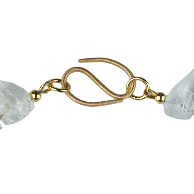 Necklace beryl rough stones polished, unique 001 | Marco Schreier