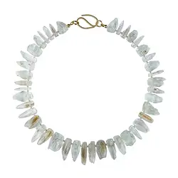 2822037001 Collar Piedras en bruto de berilo pulido, único 001 | Marco Schreier