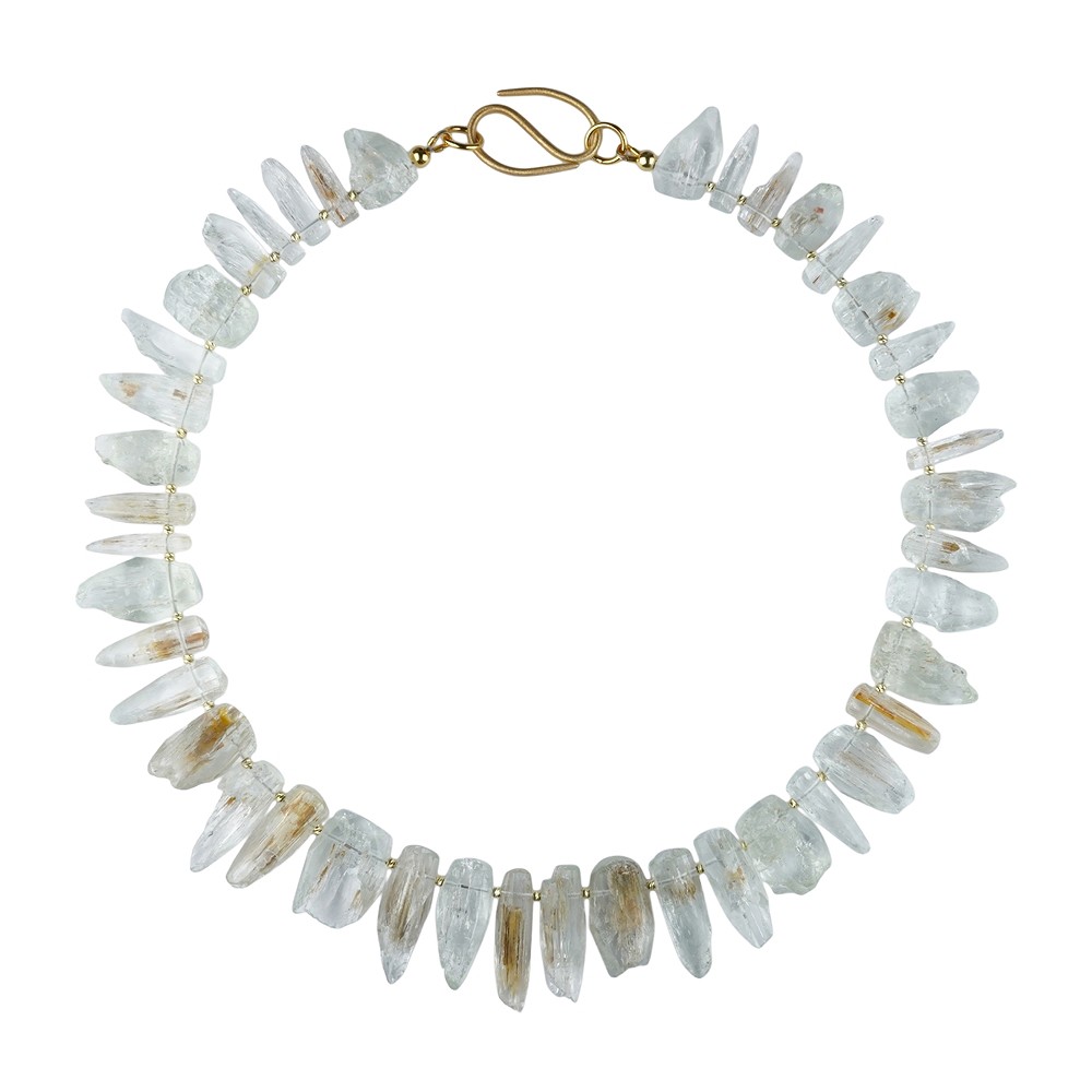 Collar Piedras en bruto de berilo pulido, único 001 | Marco Schreier