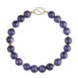 2822048001 Charoite necklace, balls (20mm), gold-plated, unique 001 | Marco Schreier