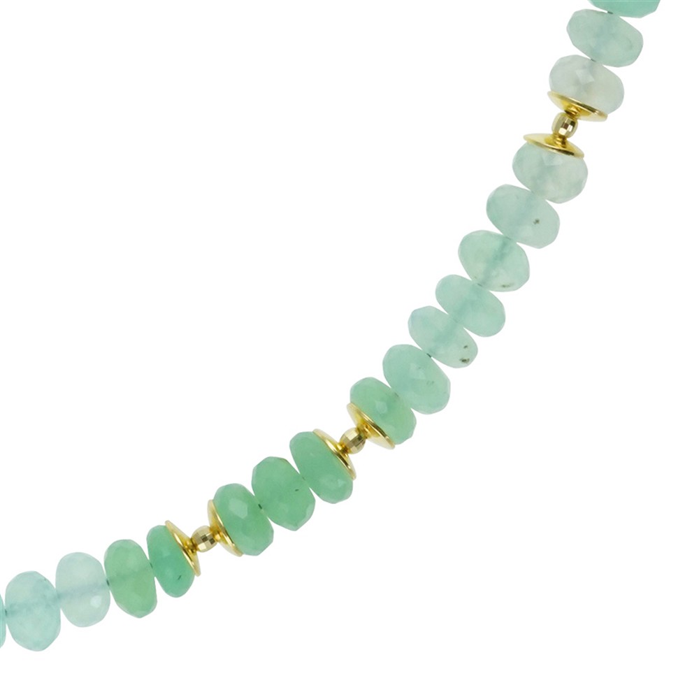 Atelier necklace Chrysoprase, button, gold-plated, unique 003 | Marco Schreier