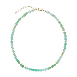 2822052003 Atelier necklace Chrysoprase, button, gold-plated, unique 003 | Marco Schreier