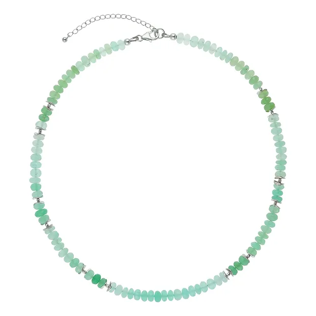 Chaîne d'atelier Chrysoprase, Boutons, rhodié, Pièces uniques 004 | Marco Schreier