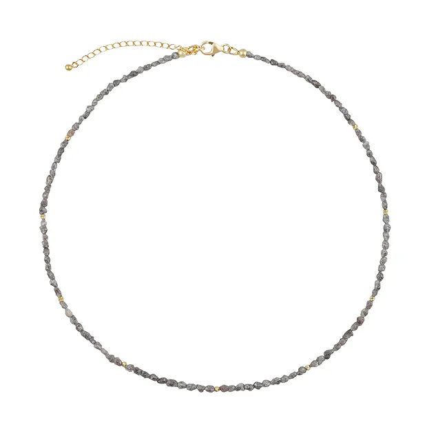 Collar Atelier Diamante, cristales en bruto, chapado en oro, único 003 | Marco Schreier