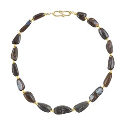 2822120001 Cha&#xEE;ne d&#x27;atelier Opale, Pierres roul&#xE9;es plates, Pi&#xE8;ces uniques 001 | Marco Schreier