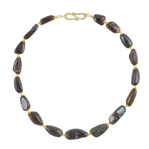 Collana Atelier opale, pietre burattate piatte, unico 001 | Marco Schreier