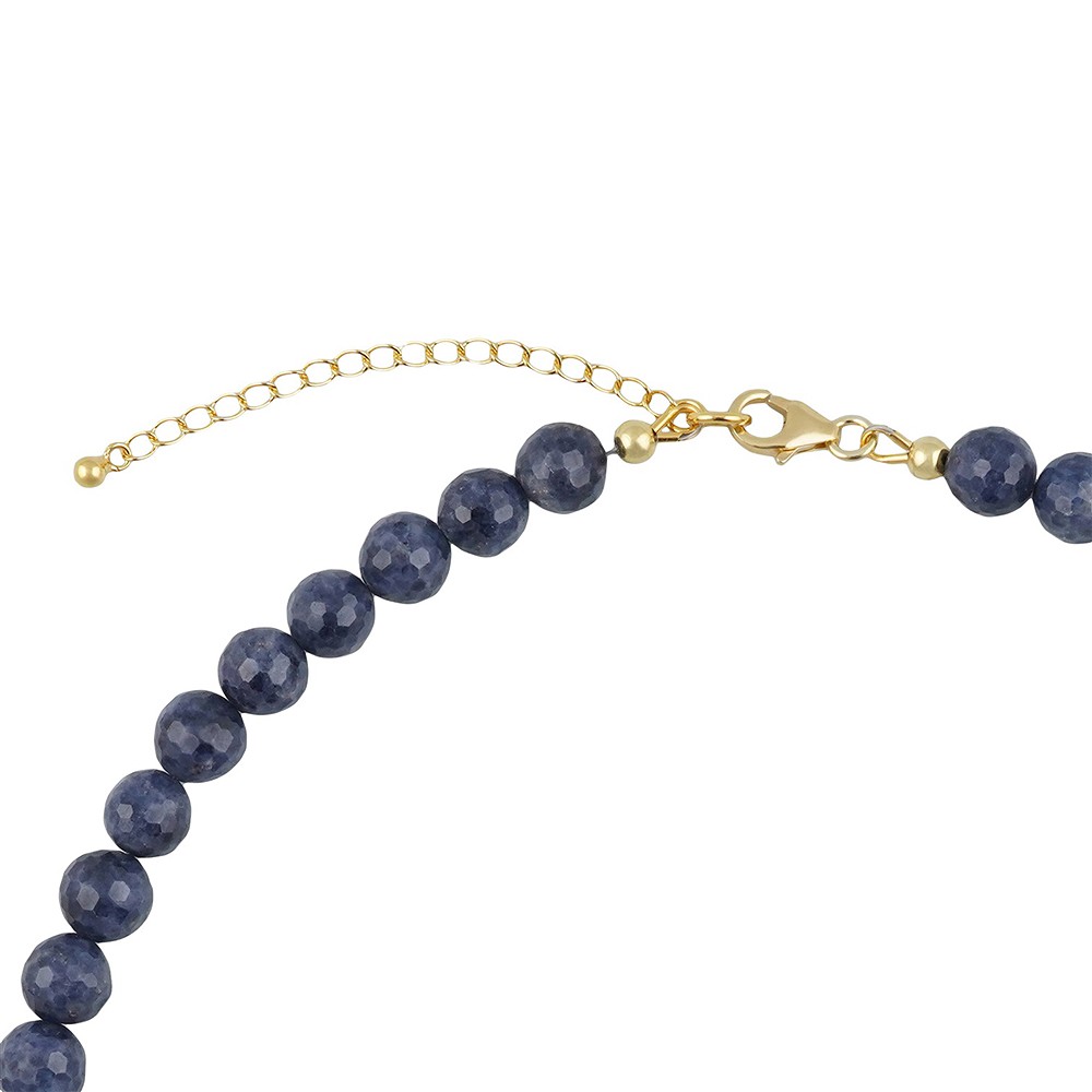 Atelier necklace Sapphire, faceted beads, gold-plated, unique 005 | Marco Schreier