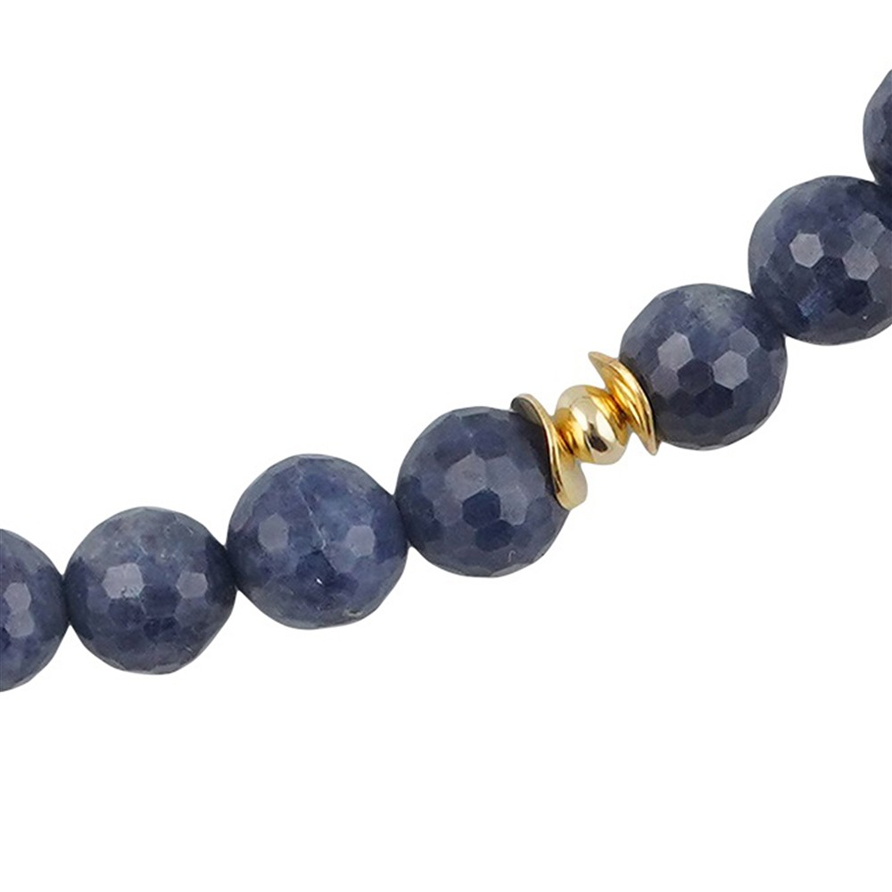 Atelier necklace Sapphire, faceted beads, gold-plated, unique 005 | Marco Schreier