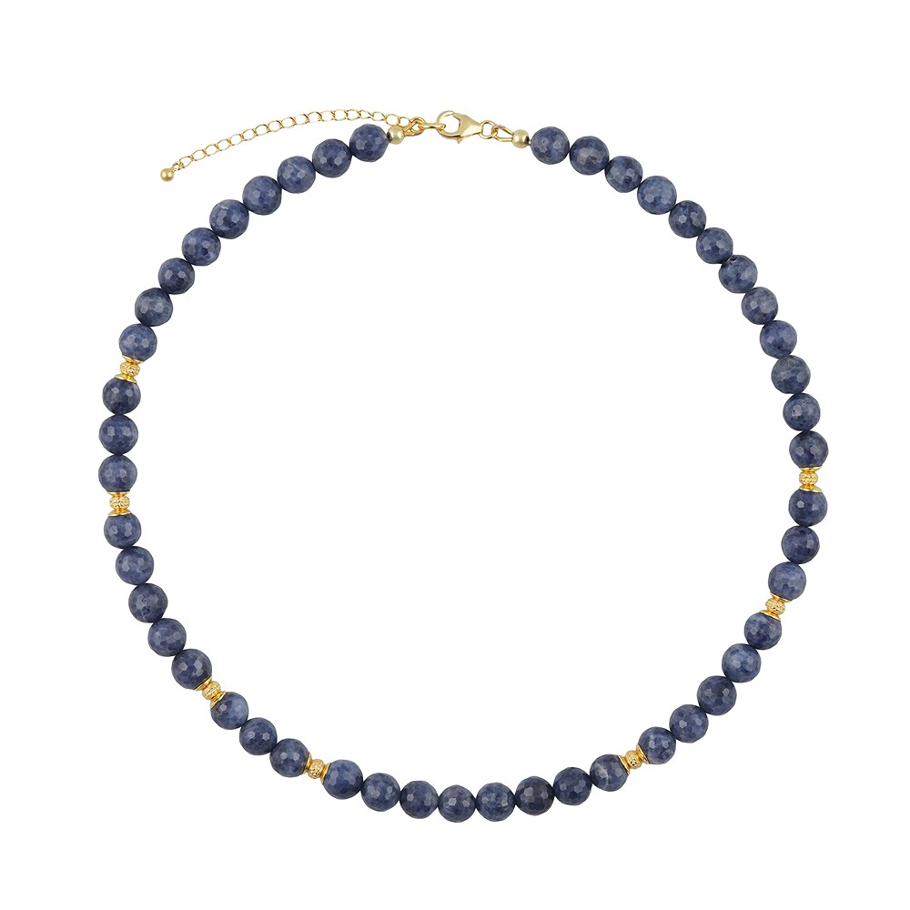 Chaîne d'atelier Saphir, boules facettées, doré, Pièces uniques 006 | Marco Schreier