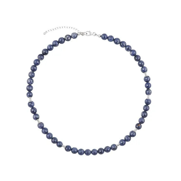 Collana Atelier Zaffiro, perle sfaccettate, unico 007 | Marco Schreier