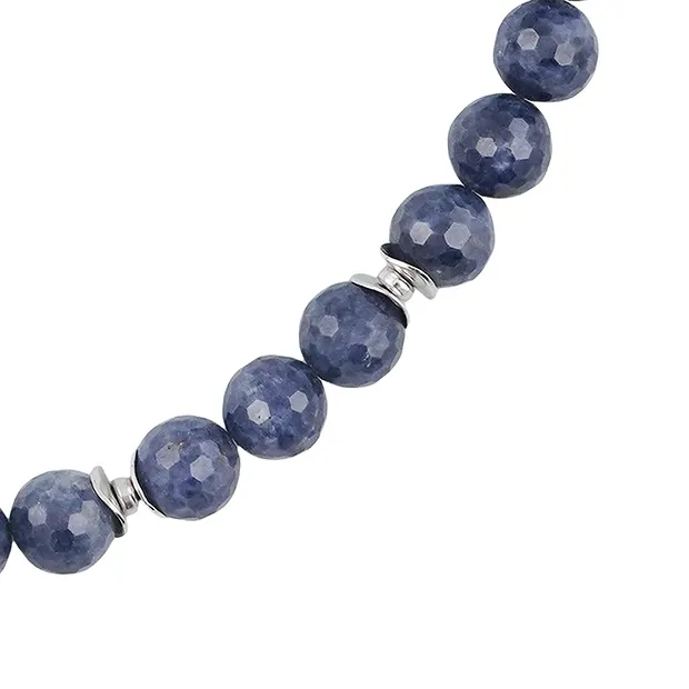 Atelier necklace Sapphire, faceted beads, unique 008 | Marco Schreier