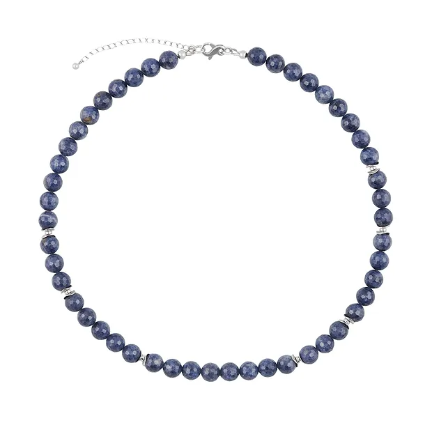 Atelier necklace Sapphire, faceted beads, unique 008 | Marco Schreier