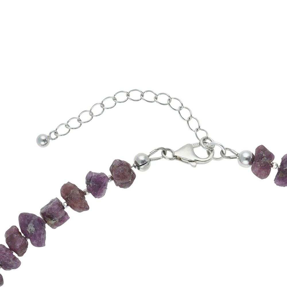 Atelierkette Spinell (rot), Rohkristalle, rhodiniert | Marco Schreier