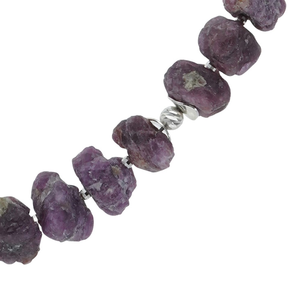 Atelierkette Spinell (rot), Rohkristalle, rhodiniert | Marco Schreier