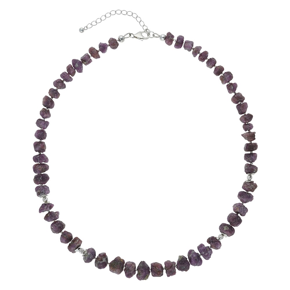 Atelierkette Spinell (rot), Rohkristalle, rhodiniert | Marco Schreier