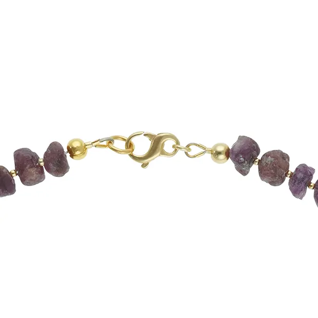 Atelierkette Spinell (rot), Rohkristalle, vergoldet, Unikat 004 | Marco Schreier