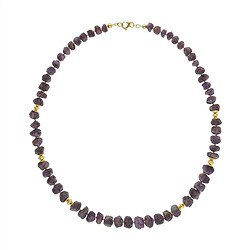 2822148004 Atelierkette Spinell (rot), Rohkristalle, vergoldet, Unikat 004 | Marco Schreier