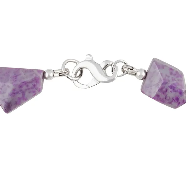 Collana studio di Sugilite, a forma libera, rodiata, unica 007 | Marco Schreier