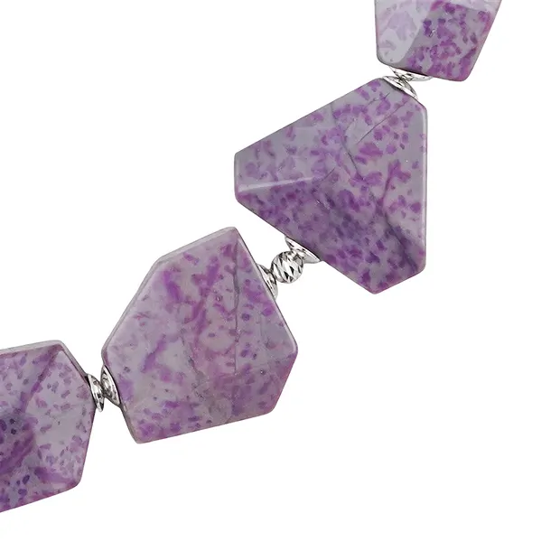 Collana studio di Sugilite, a forma libera, rodiata, unica 007 | Marco Schreier