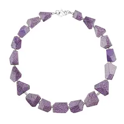2822150007 Atelier necklace Sugilite, freeform, rhodiniert, unique 007 | Marco Schreier