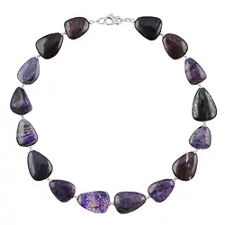 2822150008 Chaîne d'atelier Sugilite, forme libre, rhodiée, Pièces uniques 008 | Marco Schreier