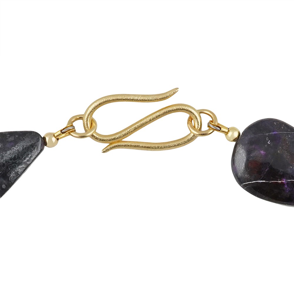 Atelier necklace Sugilite, drop, rhodiniert, unique 010 | Marco Schreier