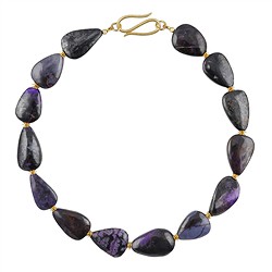 2822150010 Collar estudio Sugilita, gota, rodinado, único 010 | Marco Schreier