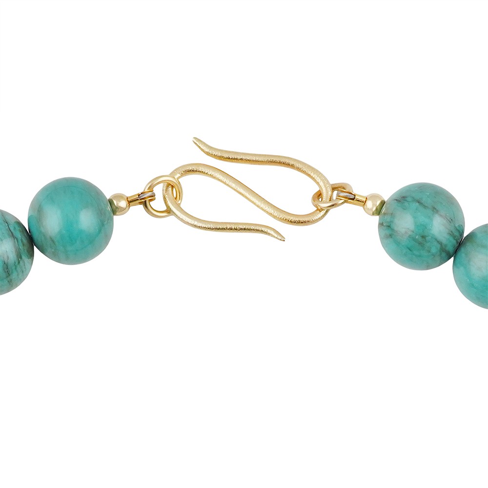 Atelierkette Türkis, Kugeln, vergoldet, Unikat 001 | Marco Schreier