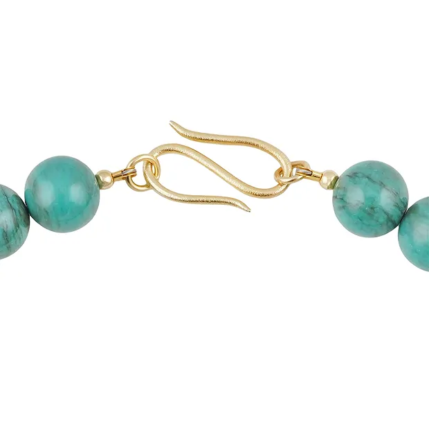 Atelier necklace Turquoise, beads, gold-plated, unique 001 | Marco Schreier