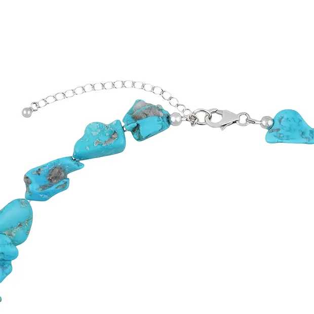 Atelier necklace Turquoise, Freeforms, rhodiniert, unique 003 | Marco Schreier