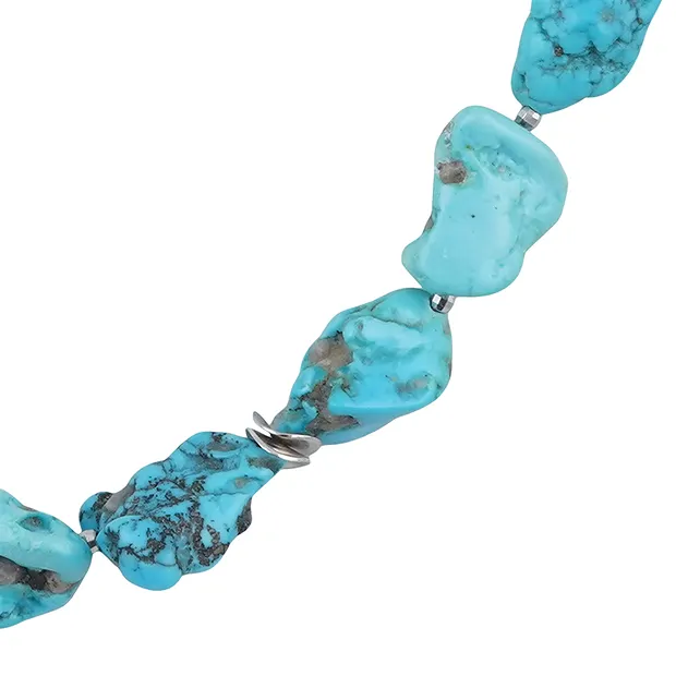 Atelier necklace Turquoise, Freeforms, rhodiniert, unique 003 | Marco Schreier